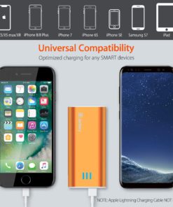 Alternative view of Jackery Portable Travel Charger Bar 6000mAh Pocket-Sized Ultra Compact External Battery Power Bank Fast Charging Speed with Emergency Flashlight for iPhone, Samsung and Others - Orange