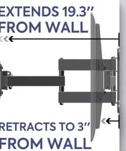 Mounting Dream TV Mount Full Motion with Perfect Center Design for 26-55 Inch LED, LCD, OLED Flat Screen TV, TV Wall Mount Bracket with Articulating Arm up to VESA 400x400mm, 60 lbs MD2377 24 71u15BPzCjL