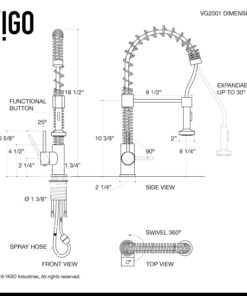 VIGO VG02001ST Edison Brass Single Handle Pull Down Sprayer Kitchen Sink Faucet, Centerset Single Hole Faucet, Swivel Head Design, Plated Stainless Steel Finish 16 71vYvuaNGOL