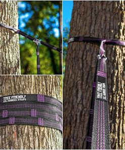 Bigfoot Outdoor “Gravity” Double Tree Hammock Suspension System - w/XL Straps - 34 Loops Total - Over 10.6 feet Long - 6.6 feet Wide - 4 Steel Carabiners + Strap Carrying Pouch Dark Green 9 71w017qaiIL