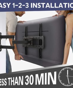 Mounting Dream TV Mount Full Motion with Perfect Center Design for 26-55 Inch LED, LCD, OLED Flat Screen TV, TV Wall Mount Bracket with Articulating Arm up to VESA 400x400mm, 60 lbs MD2377 20 71wVjhLNB5L