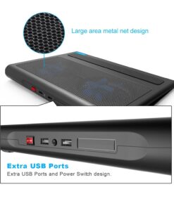 TeckNet Laptop Cooling Pad, Portable Ultra-Slim Quiet Laptop Notebook Cooler Cooling Pad Stand with 2 USB Powered Fans, Fits 12-16 Inches 11 71wj61vm1lL