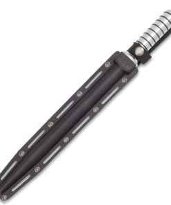 K EXCLUSIVE Grey Titanium Spiral Dagger with Sheath - Stainless Steel Construction, Quad-Edged Blade, Hidden Compartment - Length 16 1/2" 11 71x3R71NQ7L