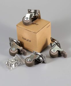 bayite 4 Pack 1" Low Profile Casters Wheels Soft Rubber Swivel Caster with 360 Degree Top Plate 100 lb Total Capacity for Set of 4 (2 with Brakes & 2 Without) Wheel dia. 1 inch- screws included 15 71xr5nO7aNL