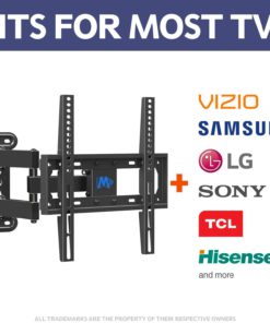Mounting Dream TV Mount Full Motion with Perfect Center Design for 26-55 Inch LED, LCD, OLED Flat Screen TV, TV Wall Mount Bracket with Articulating Arm up to VESA 400x400mm, 60 lbs MD2377 22 71zH3U3DaSL