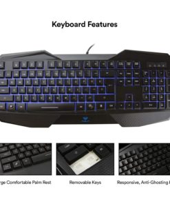 AULA SI-859 Backlit Gaming Keyboard with Adjustable Backlight Purple Red Blue USB Wired Illuminated Computer Keyboard OPEN BOX 9 71zaF8XWh0L