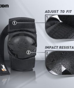 JBM Adult/Child Knee Pads Elbow Pads Wrist Guards 3 in 1 Protective Gear Set for Multi Sports Skateboarding Inline Roller Skating Cycling Biking BMX Bicycle Scooter Black 11 71zijwI eqL
