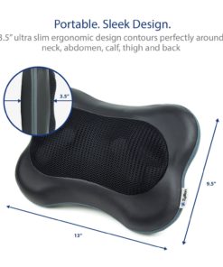 Zyllion Shiatsu Back Neck Massager - Kneading Massage Pillow with Heat for Shoulders, Lower Back, Calf, Legs, Foot - Use at Home, Office, and Car, ZMA-13-BK (Black) Black - $62.95