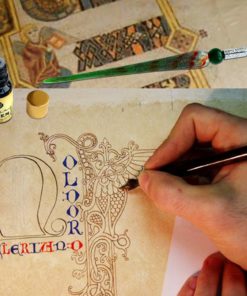 Daveliou Calligraphy Pen Set - 19 Piece Kit & Case - Wood and Free Glass Dipping Pens - 12 Nibs & 5 Ink - for Kids Adults Beginners or Professional 14 81 ZzD1erWL