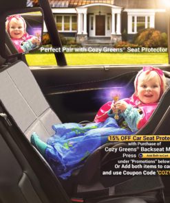 COZY GREENS Baby Car Mirror - Most Stable - View Infant in Rear Facing Seat - 100% Lifetime Satisfaction Guarantee - Safety Crash Tested & Shatterproof - Back Seat Backseat Crystal Clear View 16 811Oalya0ZL