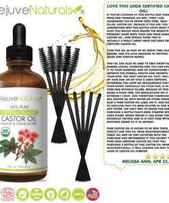 Organic Castor Oil - Boost Hair Growth for Hair, Eyelashes & Eyebrows. USDA Certified Organic, 100% Pure, Cold Pressed, Hexane Free. Eyelash Growth Serum & Brow Treatment with Applicator Kit 12 812Bx0MIsUjL
