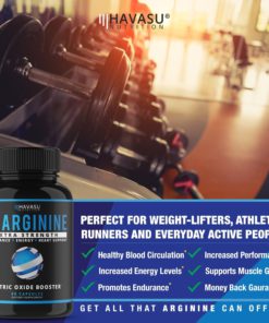 Extra Strength L Arginine - 1200mg Nitric Oxide Supplement for Muscle Growth, Vascularity & Energy - Powerful No Booster with L-Citrulline & Essential Amino Acids to Train Longer & Harder 60 Capsules 13 812OW8T9o2BL