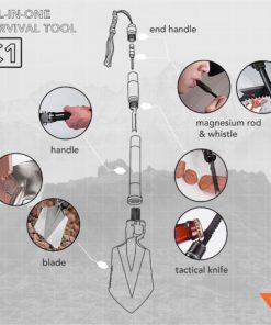 FiveJoy Military Folding Shovel Multitool (C1) - Compact, Ultralight, Versatile - Essential for Scout, Hiking, Backpacking, Adventure Cycling, Dry Camping for Trenching, Emergency and Survival 11 812cQSmCaEL