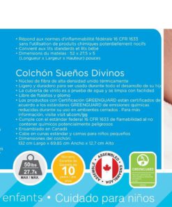 Safety 1st Heavenly Dreams White Crib & Toddler Bed Mattress for Baby & Toddler, Water Resistant, Lightweight, Hypoallergenic, Green Guard Gold Certified 20 817QnLuhtkL