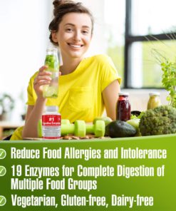 Enzymes for Digestion with Lactase Lipase Amylase Bromelain and 15 more! One of the Best Digestive Enzyme Supplements for IBS, Gallbladder, Gas, Bloating, Constipation Relief. Vegetarian, Gluten-Free 11 817TJP3xgJL