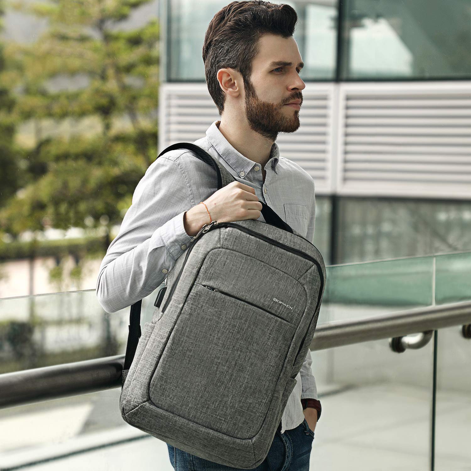 Kopack Slim Laptop Backpacks Anti Thief Tear Water Resistant Business ...