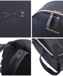 mommore Diaper Backpack Fashion Diaper Bag with Changing Pad for Baby Care, Black Small 12 817ttGAwVpL