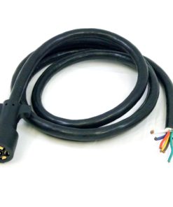 7 Way Rv Blade Molded Plug Trailer Wire 8' Feet Replacement Cable Cord Harness with Premium Double Prong Connector End 3 818Lq6TWASL