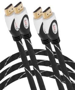 2 PACK High-Speed HDMI to HDMI type A-A (6 Feet) Cable Supports 3D & 4K Resolution, Ethernet, 1080P and Audio Return - Nylon 6 Feet
