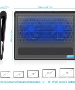 TeckNet Laptop Cooling Pad, Portable Ultra-Slim Quiet Laptop Notebook Cooler Cooling Pad Stand with 2 USB Powered Fans, Fits 12-16 Inches 10 81BDAwPh2BgL