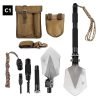 FiveJoy Military Folding Shovel Multitool (C1) - Compact, Ultralight, Versatile - Essential for Scout, Hiking, Backpacking, Adventure Cycling, Dry Camping for Trenching, Emergency and Survival 5 81CDXLxYwYL