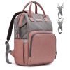Diaper Bag Backpack Nappy Bag Upsimples Baby Bags for Mom Maternity Diaper Bag with USB Charging Port Stroller Straps Thermal Pockets|Wide Shoulder Straps|Water Resistant |Pink Pink&Gray