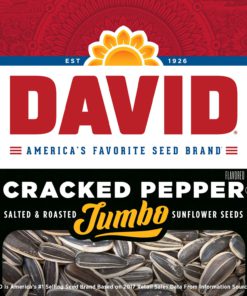 DAVID Roasted and Salted Cracked Pepper Jumbo Sunflower Seeds, 5.25 oz, 12 Pack 13 81DhwHTSYjL