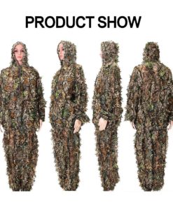 OUTERDO Camo Suits Ghillie Suits 3D Leaves Woodland Camouflage Clothing Army Sniper Military Clothes and Pants for Jungle Hunting, Shooting, Airsoft, Wildlife Photography, Halloween Type 1 12 81HHrOCfw8L