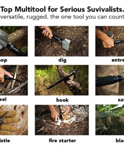 FiveJoy Military Folding Shovel Multitool (C1) - Compact, Ultralight, Versatile - Essential for Scout, Hiking, Backpacking, Adventure Cycling, Dry Camping for Trenching, Emergency and Survival 10 81I8LmzHVJL