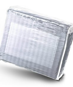 Crystal Trading 4-Piece Bed Sheet Set - Dobby Stripe - Microfiber - (Queen, Silver) Queen 7 81ISulh7bZL