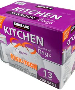 Kirkland Signature Drawstring Kitchen Trash Bags - 13 Gallon - 200 Count 13 gallons 3 81JqAxtwIVL