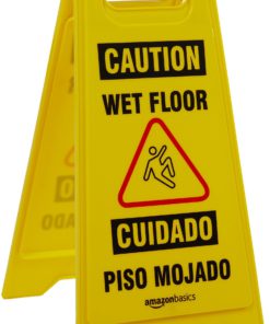 Alternative view of AmazonBasics 2-Sided Floor Safety Sign - Caution Wet Floor, Bilingual - 6-Pack