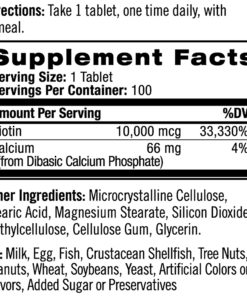 Natrol Biotin Beauty Tablets, Promotes Healthy Hair, Skin and Nails, Helps Support Energy Metabolism, Helps Convert Food Into Energy, Maximum Strength, 10,000mcg, 100 Count 100ct Max-Strength 7 81O5EAUcWcL