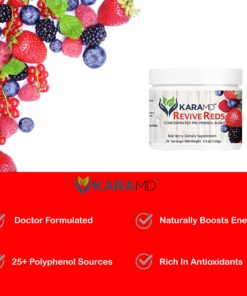 KaraMD Revive Reds | Doctor Formulated Concentrated Polyphenol Energy Blend | 100% Natural Non-GMO Superfood Powder Supplement | Vital Reds, Antioxidants, Digestive Enzymes - 30 Serving jar w/scoop 10 81QbxyJ7vcL