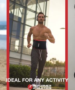 Reformer Athletics Waist Trimmer Ab Belt Trainer for Faster Weight Loss. Includes Free Fully Adjustable Impact Resistant Smartphone Sleeve for iPhone X, 8 and iPhone 8 Plus 16 81RGfeVDpKL