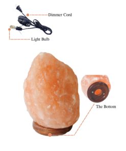 Small Salt Rock Lamp, Amoystone Natural Himalayan Salt Lamps with UL Dimmer Cord & Bulbs, 6-7 inch 3-4lbs Wooden Base Gift Box 12 81SS6jXehNL