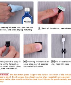 eBoot 100 Pieces Adhesive Cable Clips Wire Clips Cable Wire Management Wire Cable Holder Clamps Cable Tie Holder for Car, Office and Home 9 81WSEna2XUL