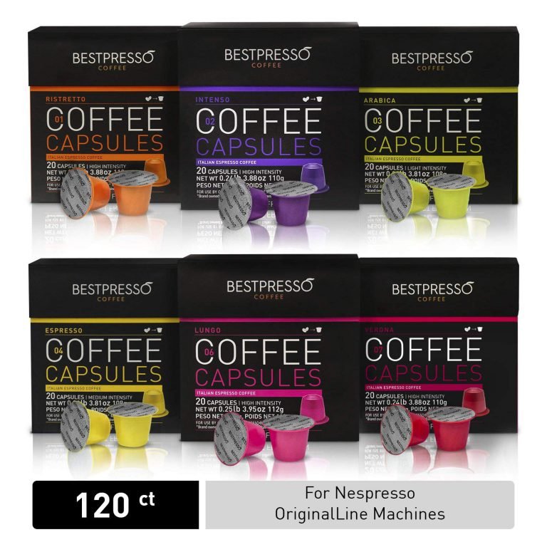 Bestpresso Coffee for Nespresso OriginalLine Machine 120 pods Certified Genuine Espresso Variety Pack, Pods Compatible with Nespresso OriginalLine