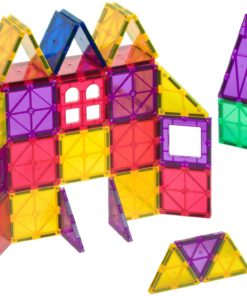 Alternative view of Playmags Clear Colors Magnetic Tiles Building Set 60 Piece Starter Set
