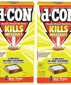 D-Con Ready Mix Rat and Mouse Killer, 2-12 Oz boxes, 8 Bait Trays [2 Boxes of 4 Bait Trays] 8 Bait Trays/ Yellow