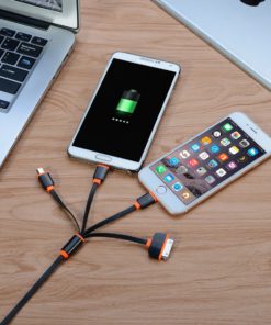 (2 Pack) USB Cable, Premium Quality 4 in 1 Multiple USB Charging Cable Adapter Connector with Micro USB/Mini USB Ports Compatible with Phone Pad, LG, Samsung, and More 11 81YqGJXsXbL 1