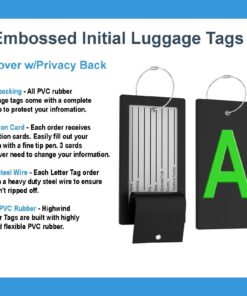 Luggage Tag Initial Bag Tag - Fully Bendable Tag w/Stainless Steel Loop A ( Green) 10 81ZhzwNuXKL