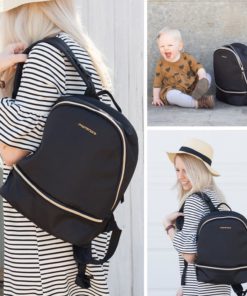 Alternative view of mommore Diaper Backpack Fashion Diaper Bag with Changing Pad for Baby Care, Black Small