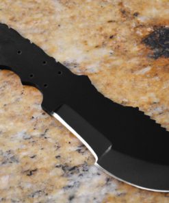 Alternative view of Whole Earth Supply 1095 High Carbon Steel Tracker Knife Blank Blade Hunting Skinning Skinner 1095HC Black Powder Coated