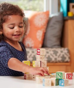 Alternative view of Melissa & Doug Deluxe Wooden ABC/123 Blocks Set (Developmental Toys, Storage Pouch, 1-Inch Wooden Blocks, 50 Pieces) Standard Packaging
