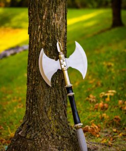 Alternative view of BladesUSA HK-079A Fantasy Medievel Battle Axe with Display Plaque, 21-Inch Length