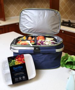 Mealcon BenT-20P Plastic meal prep containers 3 compartment, Black 10 81e9FbRW VL