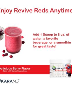 KaraMD Revive Reds | Doctor Formulated Concentrated Polyphenol Energy Blend | 100% Natural Non-GMO Superfood Powder Supplement | Vital Reds, Antioxidants, Digestive Enzymes - 30 Serving jar w/scoop 11 81eAG6zANNL