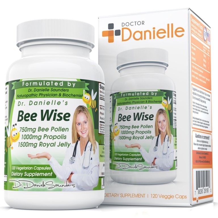 Dr. Danielle's Bee Wise -- Bee Well, Royal Jelly, Propolis, Beepollen in 4 Daily Capsules