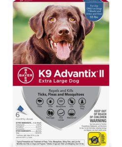 Bayer K9 Advantix II Flea, Tick and Mosquito Prevention for Dogs, 6 Dose 6 doses Over 55 lb 17 81h9Bfo3xLL